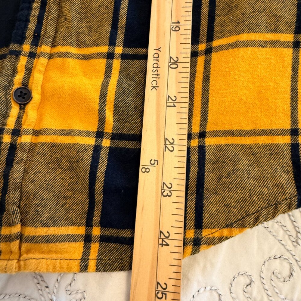 Urban Pipeline Boys Yellow Flannel Shirt Long sleeve button Size Big Boy L 14-16 - Picture 8 of 8